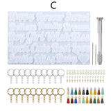 Alphabet Keychain Mold Resin Kit for Crafting, Tassel, Jump Rings, Screw Pins