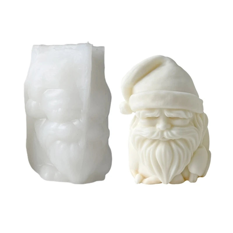 Santa Claus Candle Mold for Candle Making, Christmas Epoxy Casting Mold