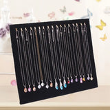 F19D Velvet 17 Hook Necklace Jewelry Tray Display Organizer