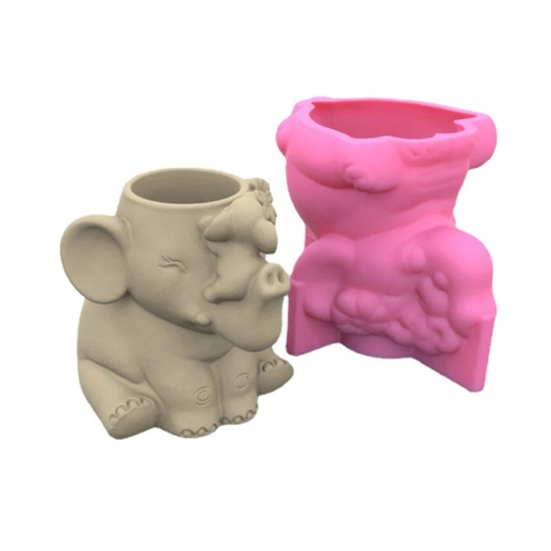 F19D Flower Pot Silicone Molds Concrete Gypsum Mold