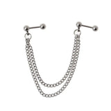 F19D Double-layer Ear Bone Chain Cartilage Hoop Earrings