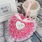 Vintage Heart Display Holder for Jewelry Double Storage Soft Fabric