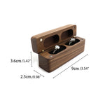 Modern Wood Ring Box for 2 Rings Wedding Ring Bearer Box with Lid