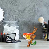 F19D Hand Painted Enameled Thrush Decorative Hinged Jewelry Trinket Box