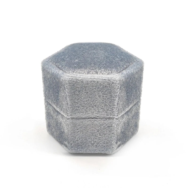 Hexagon Velvet Ring Box Wedding Rings with Cushion Vintage Ceremony Proposal