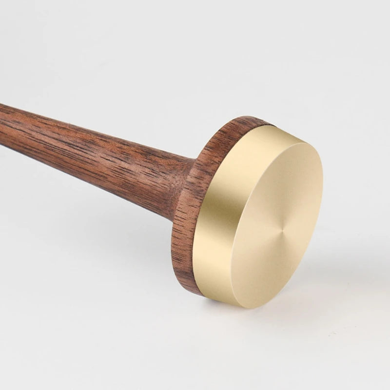 Modern Walnut Wood Ring Display Brass Stand Engagement Ring Holder
