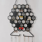 Iron Mesh Honeycomb Wall Hanging Jewelry Display Stand