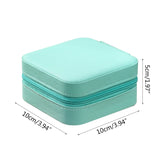 F19D Jewelry Organizer PU Leather Display Earrings Ring Necklace Storage Box
