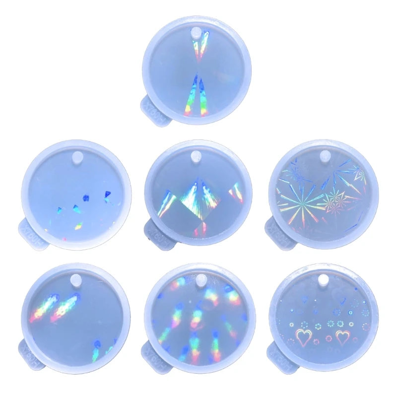 F19D Circle Silicone Mold for Epoxy Casting DIY Pendant Charms