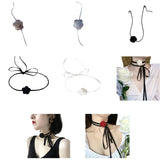 F19D Lace Velvet Choker Necklace for Women Girls Wedding Party Bride