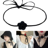 F19D Lace Velvet Choker Necklace for Women Girls Wedding Party Bride