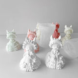 F19D Rabbit Knapsack Soap Dripping Plaster Mold DIY Decoration
