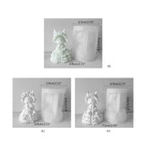 F19D Rabbit Knapsack Soap Dripping Plaster Mold DIY Decoration