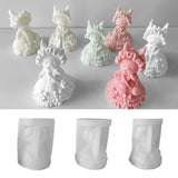 F19D Rabbit Knapsack Soap Dripping Plaster Mold DIY Decoration