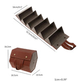 Leather Foldable Travel Eyeglasses Storage for 6 Glasses