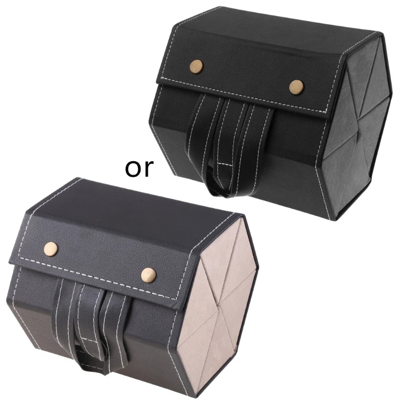 Leather Foldable Travel Eyeglasses Storage for 6 Glasses