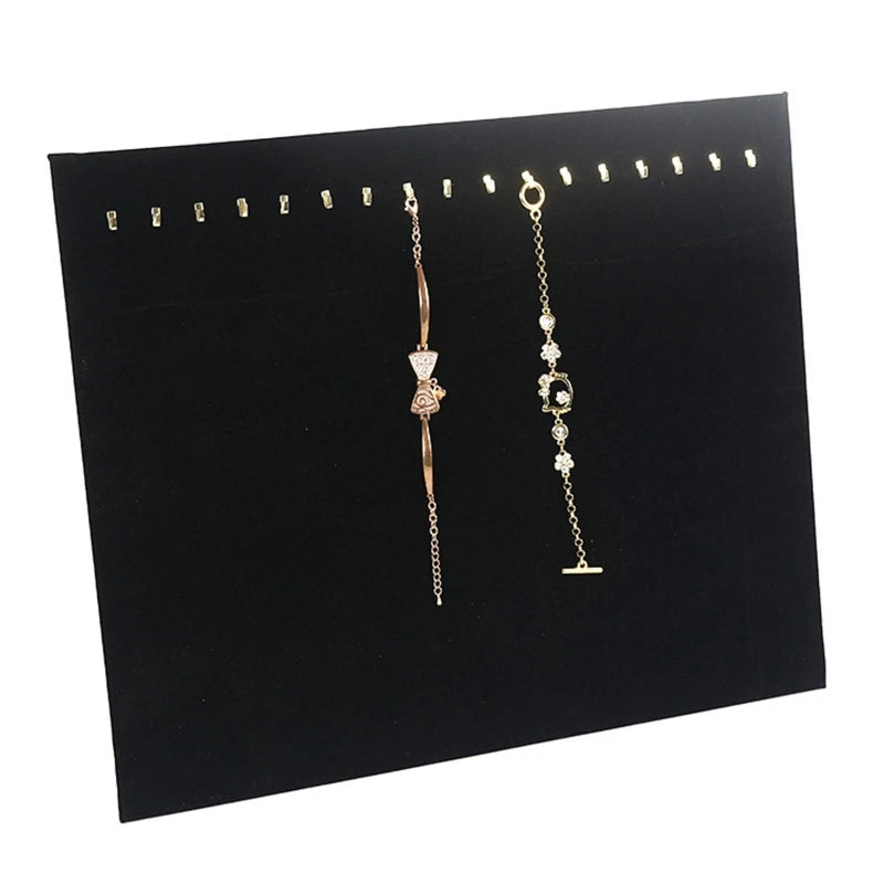 F19D Grey Velvet Necklace Chain Stand