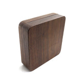 F19D Solid Wood Ring Jewelry Box Velvet Inside Organizer