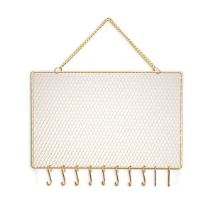 Rectangle Metal Grid Earring Holder Wall Display Stand with Hook for Stud Dangle