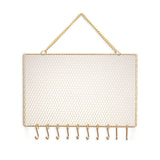 Rectangle Metal Grid Earring Holder Wall Display Stand with Hook for Stud Dangle