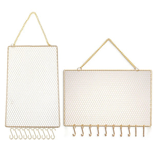 Rectangle Metal Grid Earring Holder Wall Display Stand with Hook for Stud Dangle