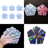 F19D Flower Shape Cup Mat Silicone Mold Rainbow