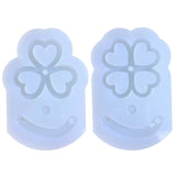 F19D Rotatable Clovers Resin Frame Mold DIY Car Pendant Jewelry Silicone Mold