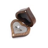Rustic Walnut Wood Engagement Ring Box with Magnet Lid