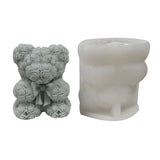 F19D Silicone Soap Molds Bear Shaped DIY Craft Moulds