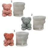 F19D Silicone Soap Molds Bear Shaped DIY Craft Moulds