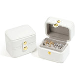 F19D Travel Jewelry Organizer Box - Portable PU Leather Earring Ring Storage