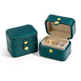 F19D Travel Jewelry Organizer Box - Portable PU Leather Earring Ring Storage