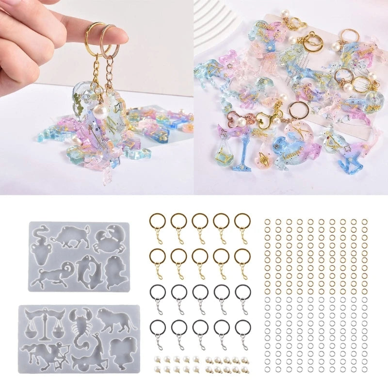 12 Constellations Mirror Silicone Mold for Resin DIY Craft