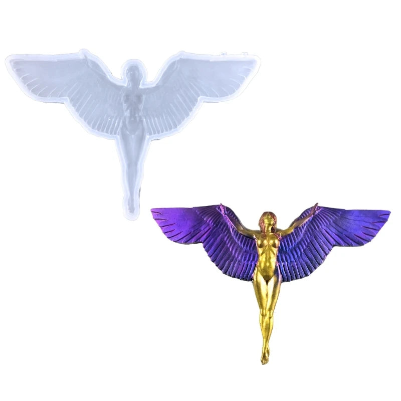 F19D Valentines Wing Goddess Mold for DIY Ornaments Epoxy Resin Crafting