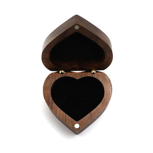 Wedding Ring Storage Box Walnut Heart-Shaped Wooden Box