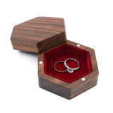 Walnut Wedding Ring Box Pair Hexagon-shaped Wooden Box