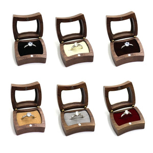 Retro Wood Wedding Ring Box Rustic Wood Ring Bearer