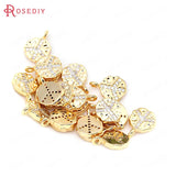 6pcs 9*12mm Brass Zircon Symbol Charms Pendants Jewelry Findings