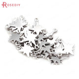 10 High Brass Star Charms Pendants 11x14mm 1mm Hole DIY Jewelry Findings