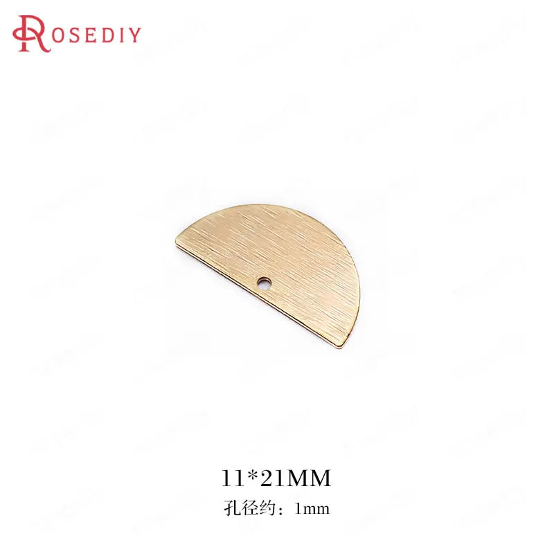 10pcs 11*21mm Brass Half Round Shape Charms