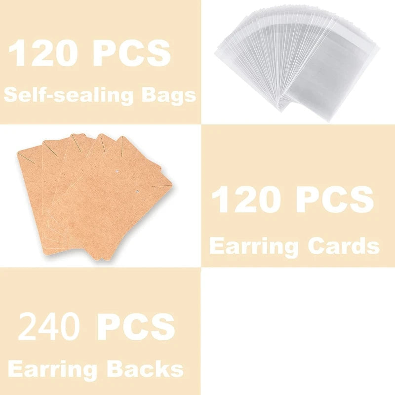480pcs Earring Display Card Set for Earring Necklace Display