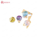 10pcs 16mm Resin & Dried Flower Ball Beads Charms Pendants DIY Jewelry Findings