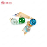 10pcs 16mm Resin & Dried Flower Ball Beads Charms Pendants DIY Jewelry Findings