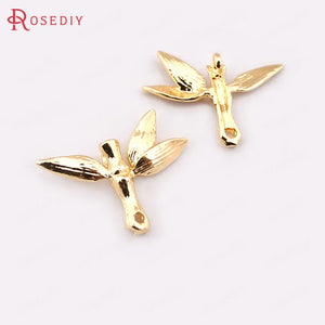 10pcs 12*19mm High Brass Bamboo Charms Pendants for DIY Jewelry