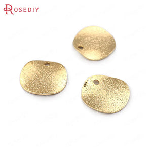 20pcs 12mm 20mm Brass Frosted Wave Round Disk Charms DIY Jewelry Findings