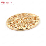 6pcs 27mm High Brass Round Charms Pendants Jewelry Findings