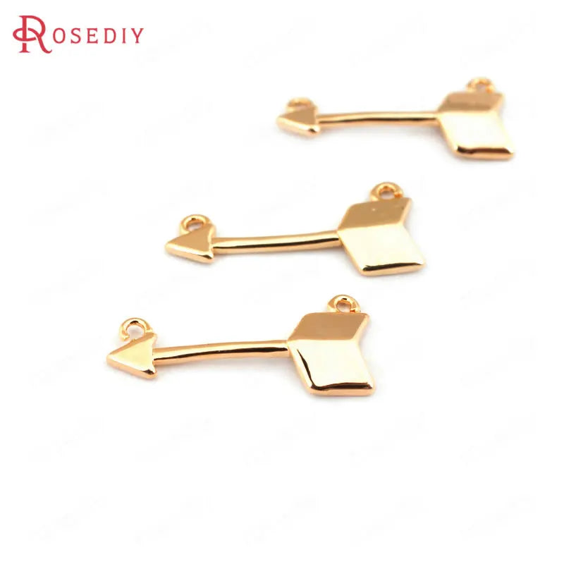 10pcs 18x7mm Brass Arrow Charms Pendants for DIY Jewelry
