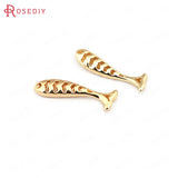 6 High Brass Fish Charms Pendants Jewelry Findings