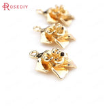 10pcs 16.5*14mm Brass 3D Flower Charms Pendants DIY Jewelry Findings