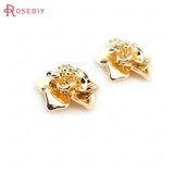 10pcs 16.5*14mm Brass 3D Flower Charms Pendants DIY Jewelry Findings